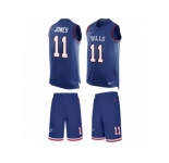 Men's Nike Buffalo Bills #11 Zay Jones Limited Royal Blue Tank Top Suit NFL Jersey