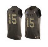 Men's Nike Buffalo Bills #15 Brandon Tate Limited Green Salute to Service Tank Top NFL Jersey