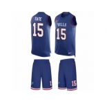 Men's Nike Buffalo Bills #15 Brandon Tate Limited Royal Blue Tank Top Suit NFL Jersey