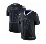 Men's Nike Buffalo Bills #17 Josh Allen Limited Black Lights Out Black Rush NFL Jersey