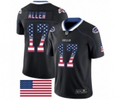 Men's Nike Buffalo Bills #17 Josh Allen Limited Black Rush USA Flag NFL Jersey