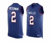 Men's Nike Buffalo Bills #2 Nathan Peterman Limited Royal Blue Player Name & Number Tank Top NFL Jersey