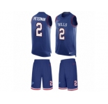 Men's Nike Buffalo Bills #2 Nathan Peterman Limited Royal Blue Tank Top Suit NFL Jersey