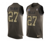 Men's Nike Buffalo Bills #27 Mike Tolbert Limited Green Salute to Service Tank Top NFL Jersey
