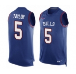 Men's Nike Buffalo Bills #5 Tyrod Taylor Limited Royal Blue Player Name & Number Tank Top NFL Jersey