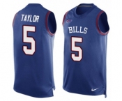 Men's Nike Buffalo Bills #5 Tyrod Taylor Limited Royal Blue Player Name & Number Tank Top NFL Jersey