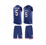 Men's Nike Buffalo Bills #5 Tyrod Taylor Limited Royal Blue Tank Top Suit NFL Jersey