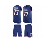 Men's Nike Buffalo Bills #77 Cordy Glenn Limited Royal Blue Tank Top Suit NFL Jersey