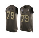 Men's Nike Buffalo Bills #79 Jordan Mills Limited Green Salute to Service Tank Top NFL Jersey