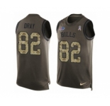Men's Nike Buffalo Bills #82 Jim Dray Limited Green Salute to Service Tank Top NFL Jersey