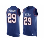 Nike Buffalo Bills #29 Karlos Williams Royal Blue Team Color Men's Stitched NFL Limited Tank Top Jersey