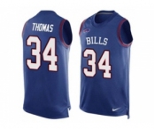 Nike Buffalo Bills #34 Thurman Thomas Royal Blue Team Color Men's Stitched NFL Limited Tank Top Jersey