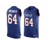 Nike Buffalo Bills #64 Richie Incognito Royal Blue Team Color Men's Stitched NFL Limited Tank Top Jersey