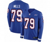Nike Buffalo Bills #79 Jordan Mills Limited Royal Blue Therma Long Sleeve NFL Jersey