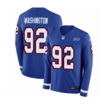Nike Buffalo Bills #92 Adolphus Washington Limited Royal Blue Therma Long Sleeve NFL Jersey