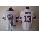 nike nfl jerseys buffalo bills #13 johnson white[helmet tri-blend limited]