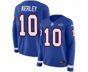 Women Nike Buffalo Bills #10 Jeremy Kerley Limited Royal Blue Therma Long Sleeve NFL Jersey