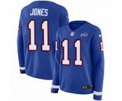 Women Nike Buffalo Bills #11 Zay Jones Limited Royal Blue Therma Long Sleeve NFL Jersey