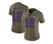 Women Nike Buffalo Bills #12 Jim Kelly Olive Stitched NFL Limited 2017 Salute to Service Jersey