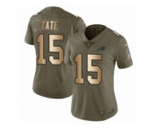 Women Nike Buffalo Bills #15 Brandon Tate Limited Olive Gold 2017 Salute to Service NFL Jersey