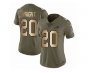 Women Nike Buffalo Bills #20 Shareece Wright Limited Olive Gold 2017 Salute to Service NFL Jersey