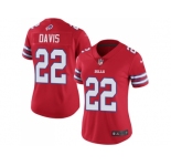 Women Nike Buffalo Bills #22 Vontae Davis Red Stitched NFL Limited Rush Jersey