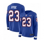 Women Nike Buffalo Bills #23 Micah Hyde Limited Royal Blue Therma Long Sleeve NFL Jersey