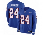Women Nike Buffalo Bills #24 Taron Johnson Limited Royal Blue Therma Long Sleeve NFL Jersey