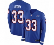 Women Nike Buffalo Bills #33 Chris Ivory Limited Royal Blue Therma Long Sleeve NFL Jersey