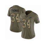 Women Nike Buffalo Bills #34 Thurman Thomas Limited Olive amo 2017 Salute to Service NFL Jersey