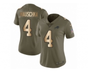 Women Nike Buffalo Bills #4 Stephen Hauschka Limited Olive Gold 2017 Salute to Service NFL Jersey
