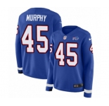 Women Nike Buffalo Bills #45 Marcus Murphy Limited Royal Blue Therma Long Sleeve NFL Jersey