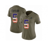 Women Nike Buffalo Bills #5 Tyrod Taylor Limited Olive USA Flag 2017 Salute to Service NFL Jersey