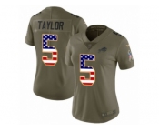 Women Nike Buffalo Bills #5 Tyrod Taylor Limited Olive USA Flag 2017 Salute to Service NFL Jersey