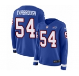 Women Nike Buffalo Bills #54 Eddie Yarbrough Limited Royal Blue Therma Long Sleeve NFL Jersey
