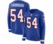 Women Nike Buffalo Bills #54 Eddie Yarbrough Limited Royal Blue Therma Long Sleeve NFL Jersey