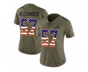 Women Nike Buffalo Bills #57 Lorenzo Alexander Limited Olive USA Flag 2017 Salute to Service NFL Jersey