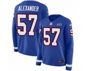 Women Nike Buffalo Bills #57 Lorenzo Alexander Limited Royal Blue Therma Long Sleeve NFL Jersey