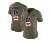 Women Nike Buffalo Bills #6 Colton Schmidt Limited Olive USA Flag 2017 Salute to Service NFL Jersey