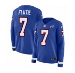 Women Nike Buffalo Bills #7 Doug Flutie Limited Royal Blue Therma Long Sleeve NFL Jersey