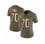 Women Nike Buffalo Bills #70 Eric Wood Limited Olive Gold 2017 Salute to Service NFL Jersey