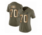 Women Nike Buffalo Bills #70 Eric Wood Limited Olive Gold 2017 Salute to Service NFL Jersey
