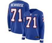Women Nike Buffalo Bills #71 Marshall Newhouse Limited Royal Blue Therma Long Sleeve NFL Jersey