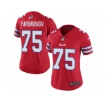 Women Nike Buffalo Bills #75 Eddie Yarbrough Limited Red Rush Vapor Untouchable NFL Jersey