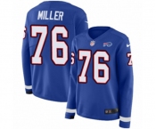 Women Nike Buffalo Bills #76 John Miller Limited Royal Blue Therma Long Sleeve NFL Jersey