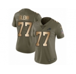 Women Nike Buffalo Bills #77 Cordy Glenn Limited Olive Gold 2017 Salute to Service NFL Jersey