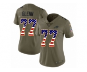 Women Nike Buffalo Bills #77 Cordy Glenn Limited Olive USA Flag 2017 Salute to Service NFL Jersey