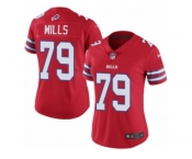 Women Nike Buffalo Bills #79 Jordan Mills Limited Red Rush Vapor Untouchable NFL Jersey