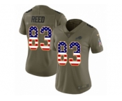 Women Nike Buffalo Bills #83 Andre Reed Limited Olive USA Flag 2017 Salute to Service NFL Jersey