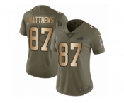 Women Nike Buffalo Bills #87 Jordan Matthews Limited Olive Gold 2017 Salute to Service NFL Jersey